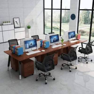 Custom MDF Modular Office Cubicle with Glass Panel Metal Frame and Sound Absorption for Modern Open Office Workstation