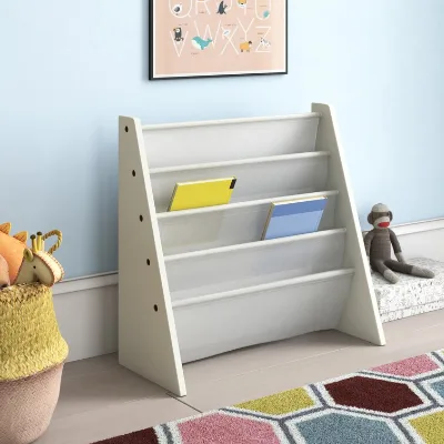 Kids Book Display Kids Book Rack Storage Bookshelf, 4 Tiers Book Shelf