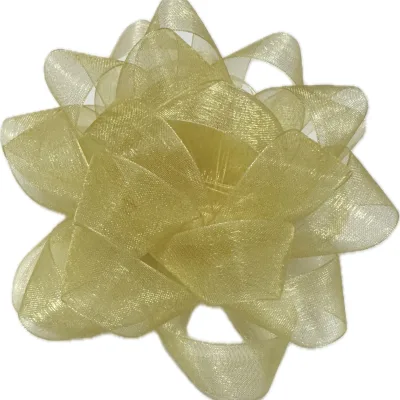 Plastic Golden Snow Yarn Ribbon Butterfly Bow Customizable Size