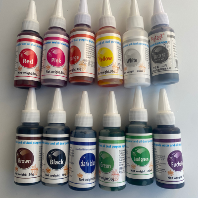 Food Grade 30g Water and Oil Dual Purpose Pigment Edible Food Coloring Compound Colorant for Cake Cream Fondant Decoration