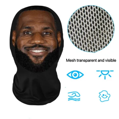 New 3D Printed Kanye Mask Elastic Mesh Full Face Mask for Men Women Cosplay Headwear Hip Hop Fashion Balaclava Hood Hat Headgear