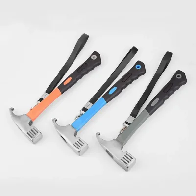 Camping Hammer Camp Multifunctional Ground Nail Hammer Nail Puller Iron Hammer Head Portable Lifesaving Outdoor Tools