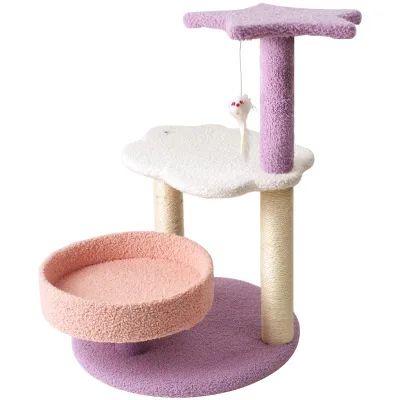 Cute Sisal Starry Sky Colorful Multi Functional Cat Tree Small Medium Large Size Purple Green Little Mouse