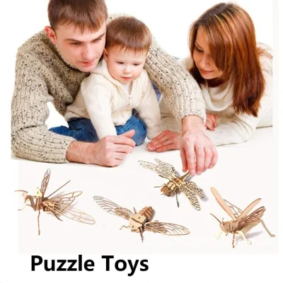 Toys Puzzles Puzzles & Magic Cubes 3D Wooden Butterfly Insect Model Puzzles DIY Assembly Crafts Education Kids Toy
