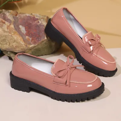 Plus Size British Style Women's Ballet Flats Solid Pattern Canvas Insole Lightweight Flat Round Toe Casual Shoes