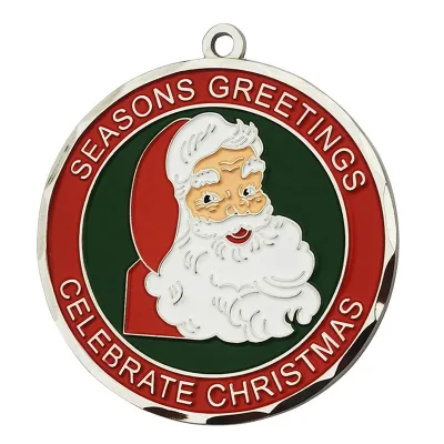 Merry Christmas Medal Promotion Custom Santa Claus Cartoon Metal Coins for Child