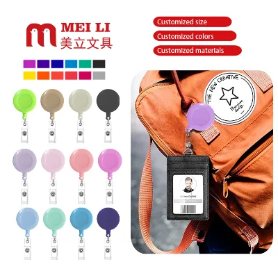 Hot Selling Custom Color ABS Plastic Retractable Badge Reel Alligator Clip High Rebound Badge Reel