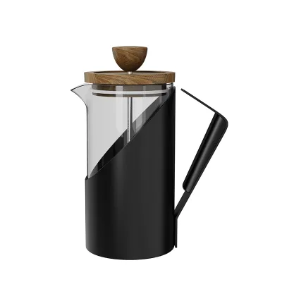 DHPO Portable Stainless Steel French Coffee Press Maker with Borosilicate Glass Double Wall 800ml Capacity Eco-Friendly Design