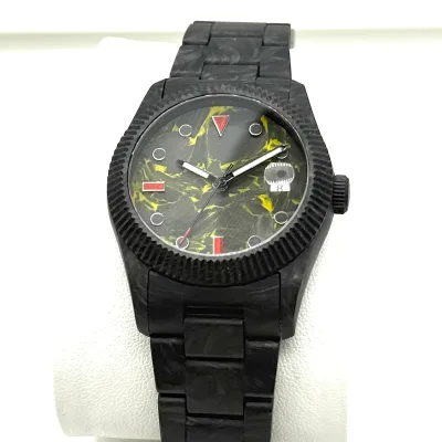 Fashion Custom Watches with logo Branding NH35 Movement Luxury Carbon Fiber Watch Waterproof Wrist Watches for Men