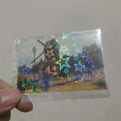 Durable Self-Adhesive Dust-Proof Photo Card Holder Protector Sleeve Custom Logo Printing Design Holographic Glitter Made PP