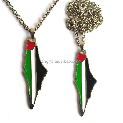 Palestine Necklace Palestine Map National Flag Charm Necklace Palestine Car Ornaments