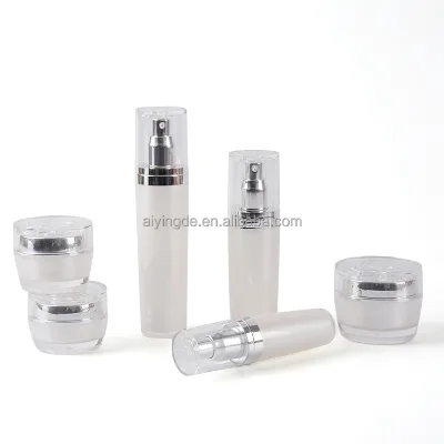Luxury Rose Gold Cosmetic Lotion Bottle Packaging Set 120ml 100ml 50ml 30ml 15ml 30g 50g Acrylic Airless Bottle for Cream
