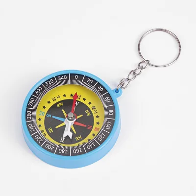 Educational Learning Kids Colorful Plastic 45MM Compass with Keychain