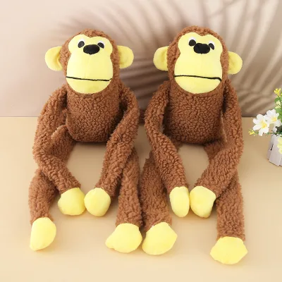 Dog Interactive Training Toy Plush Realistic Long-Legged Monkey Pet Chew Play Doll Toy
