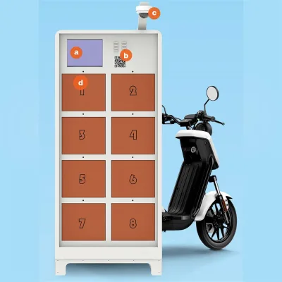 Floor Mounted E-bike Battery Sawpping Cabinet Charge Battery Swapping Locker with Payment System