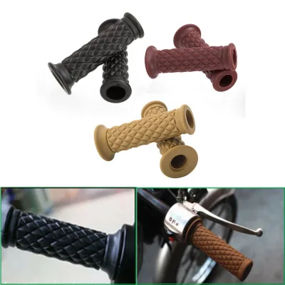 2 PCS/Pair Anti-Slip Shockproof 7/8'' 22mm Rubber Handlebar Grips for Motorbikes Motorcycle Controls