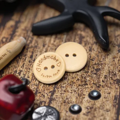 Handmade Wooden Bowl-Shaped Buttons with Love for Garment Sewing