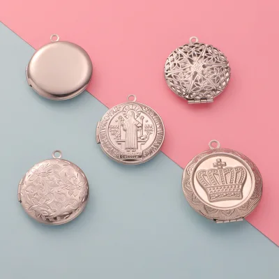 Saint Benedict Photo Locket Pendant  Stainless Steel Necklace Locket Pendant for  Necklace Making Jewelry Pendant Accessories