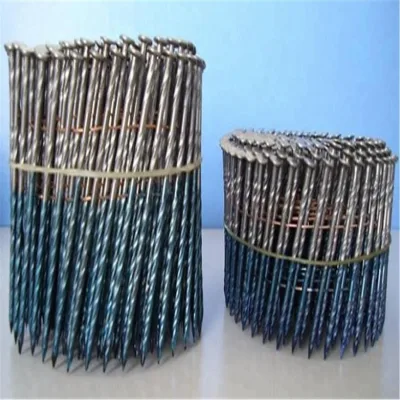 3 1/4" Spiral Coil Framing Nail with .120''Ga Screw Shank Blunt Diamond Point