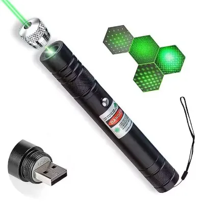Hot Green Pointer 2000 Meter Long Range High Power Flashlight Rechargeable Pointer for USB with Star Head Adjustable Focus