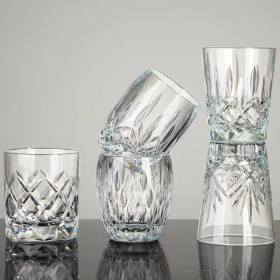 Retro Design Whiskey Stemless Wine Glass Classical Cup Beer Cup Plastic Reusable PC Acrylic for Hotel Bars Hotpot Restaurant