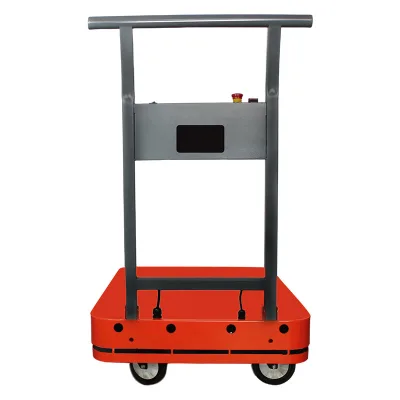 Outdoor Electric Flat Trolley Electric Shopping Carts Warehouse Follow Trolley Robot