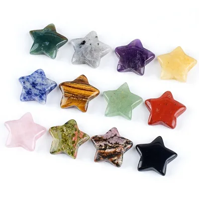 Hot Sales 20mm Natural Amethyst Star Carving Crystal Healing Stone Decoration Accessory Star Ornament for DIY Weddings