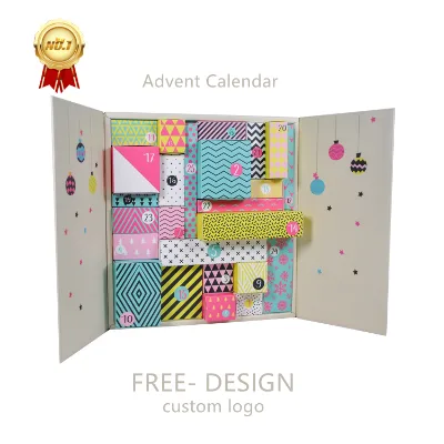 2022 Custom Eco-friendly Advent Calendar with Glossy/Laminated/Rigid Boxes for Candle Use or Christmas Gift Giving
