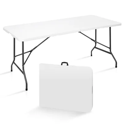 Factory Direct 6ft 180cm HDPE Top Steel Frame Outdoor Banquet Event Foldable Table for Wedding