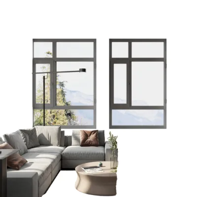 Customized Anodized Coating Aluminum Alloy Casement Window Glass Energy Saving Heat Insulated