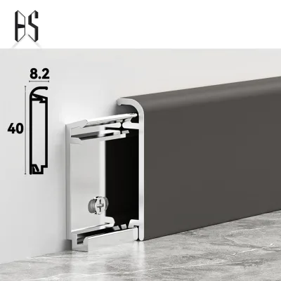 High-end Minimalist Style, Snap-on Design, Glue-free Installation, Available in Black and Brown Aluminum Alloy Baseboards.