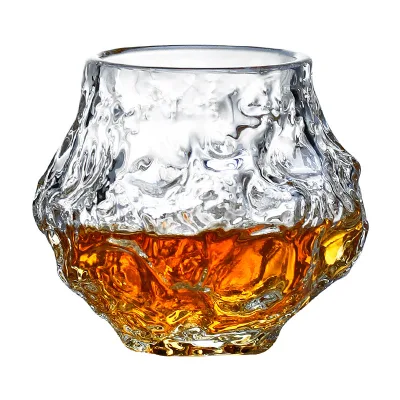 Original Design Classic Heat-resistant Glass Meteorite Whiskey Tumbler 201-300ml for Whiskey & Wine with Business Gift Box