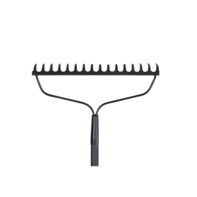 Leaf Grabber Rake Long Handle Garden Head Steel Black Color 16 Tooth