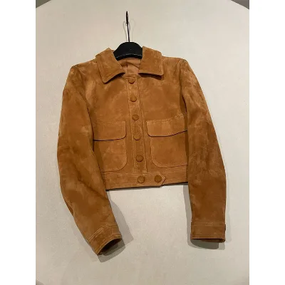 2025 Fall Winter New Arrival Women Goatskin Leather Jacket Chic Elegant Casual Smart Sophisticated Preppy Fashion Outerwear