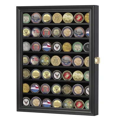 Wooden Adjustable Coin Holder Display Case Rack Coin Collection Display Box Wooden Floating Coin Display Stand