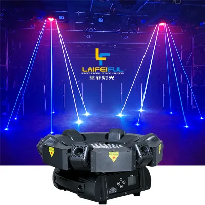 Round 12W 6-head Dmx512 Control Party Stage Performance Disco Dj Lighting Laser Lights