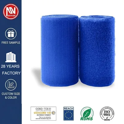 Royal Blue 100MM Hook and Loop Sew on Non-Adhesive Nylon Strips Strong Grip Heavy Duty Fastener Tape for Garment Shoes Car Use