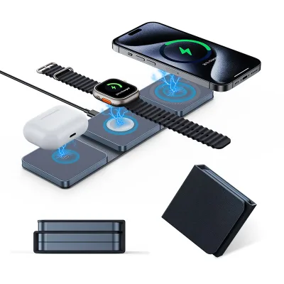 Mini 15W Fast Charge Wireless Charger New Three-in-One Magnetic Suction Mobile Phone Charger