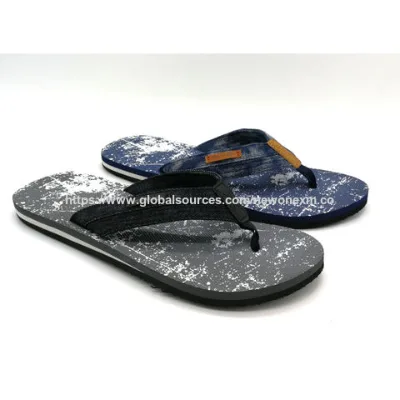 Fashionable men's EVA slipper, comfort flip flops, textiles upper