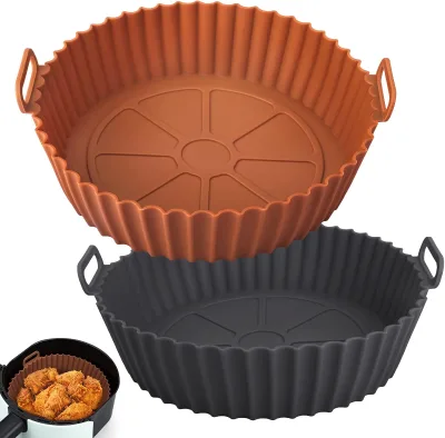 Round Food Safe Non Stick Basket Oven Accessories Air Fryer Pot Silicone Liners