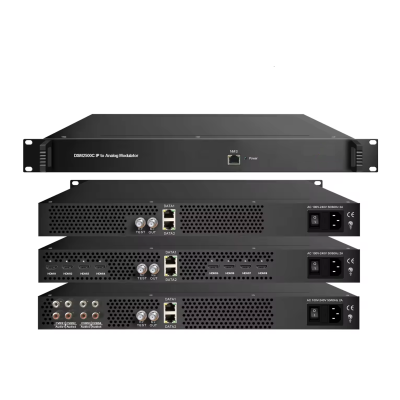 DSM2500C IP to analog converter PAL/NTSC 32 in 1 osd insertion 2GE PORTS