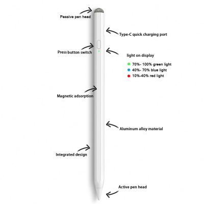 Factory Manufacturer's Wireless Charging Stylus Pen for iPad Various Specifications Made Durable Metal Plastic Active Styli Pen