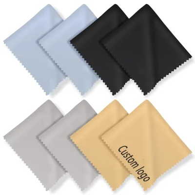 Custom Logo Printed Eco-Friendly Microfiber Glasses Sunglasses Eyeglasses Cleaning Cloth Quick-Dry Outdoor Use