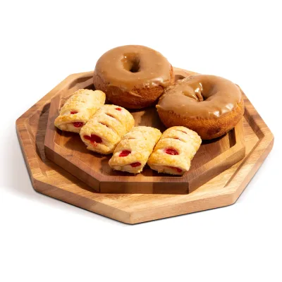 Modern Luxury Rectangular Wood Dish Platter Wooden Tray  Bamboo Serving Plate with Handle