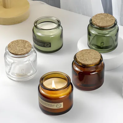 Glass Candle Jar Manufacturer Apothecary Candle Jars 10 oz Empty Candle Vessels Vith Lid and Boxes Packaging Large Candle Jar