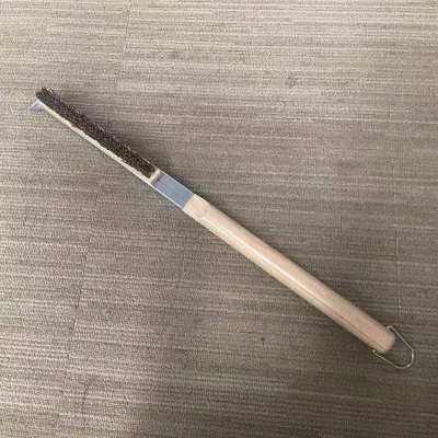 Factory Direct Selling Pizza Stone Cleaning Brush with Coco Husk Bristle, Rubber Wood Handle and Stainless Steel Hanger