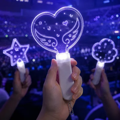 Heart Shape Wands Color Changing Shaped Acrylic LED Decorative Lamp Light up Wand Custom Cheering Stick for Concert