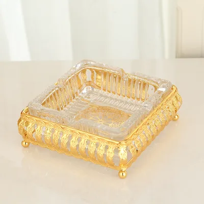 European-style High-end Crystal Glass Ashtray Retro Creative Fashion Extra-large Office Personalized Trendy Ashtray