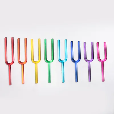 SUCCESS Kegunaan Garpu Tala Chakra Colorful Tuning Forks Sound Healing Instruments 99.9%Quartz Crystal Tuning Forks