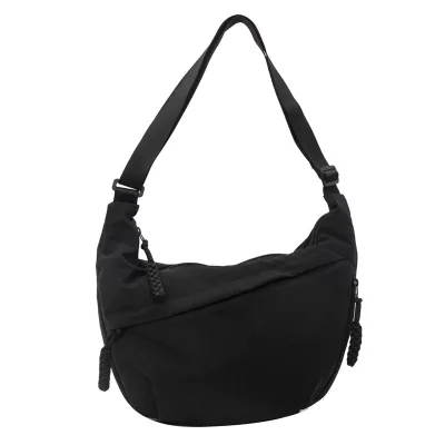 Womens Large-Capacity Nylon Zippered Hidden Pocket New Stylish Student Shoulder Crossbody Bag Trendy Korean-Style